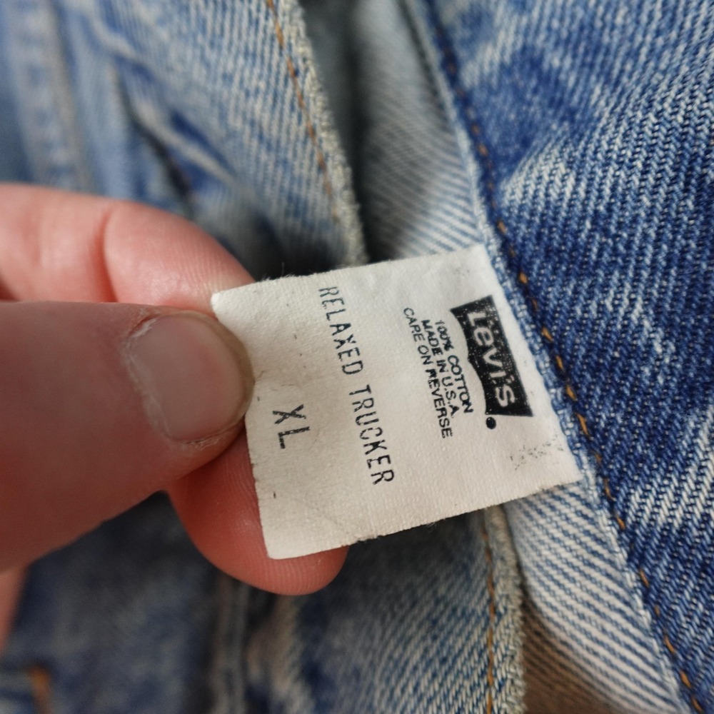 Vintage Levis Jacket Mens XL Blue Denim Relaxed Trucker Eagle Type 3 - Picture 7 of 13